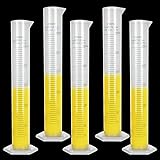 5Pack 250ml Plastic Graduated Cylinder, Transparent