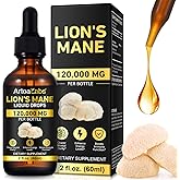 MAYPJHEH Lions ManeMushroom Drops – Brain Supplement 120,000 MG, Memory Focus & Immunity Vitamins, Plant Extract 2Oz