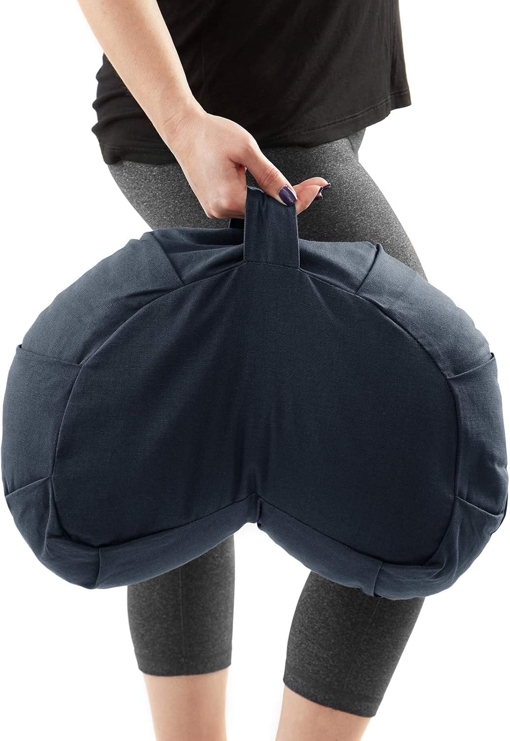 Node Fitness Organic Cotton 17" Crescent Meditation Cushion - Blue : Sports & Outdoors