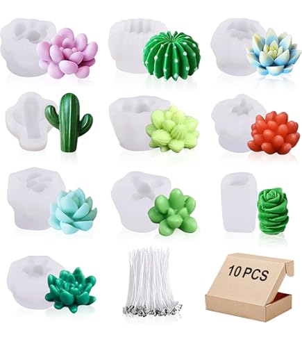 7-Cavity Succulent Silicone Mold – For Candles, Resin, Soap, Fondant, Cupcake Decor (Food Grade)
