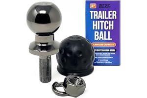 2 Inch Trailer Ball Hitch Ball 3500lbs 3/4" Shank 2" Long Trailer Hitch Ball 2in Tow Ball Marine Grade Boat or Towing