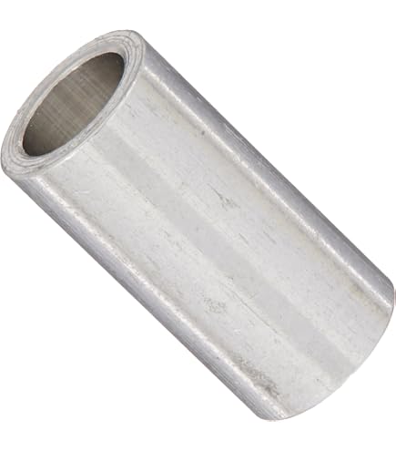 25-Pack #6 Aluminum Spacers - 1/4 OD, 0.14 ID, 7/16 Length Round Plain Spacers