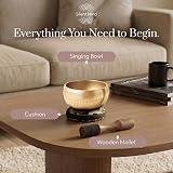 Silent Mind Tibetan Singing Bowl Set with Cushion Mallet Beginner Friendly view 6