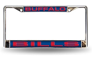 Rico Industries NFL Football Buffalo Bills Blue Chrome Laser License Frame 12" x 6"