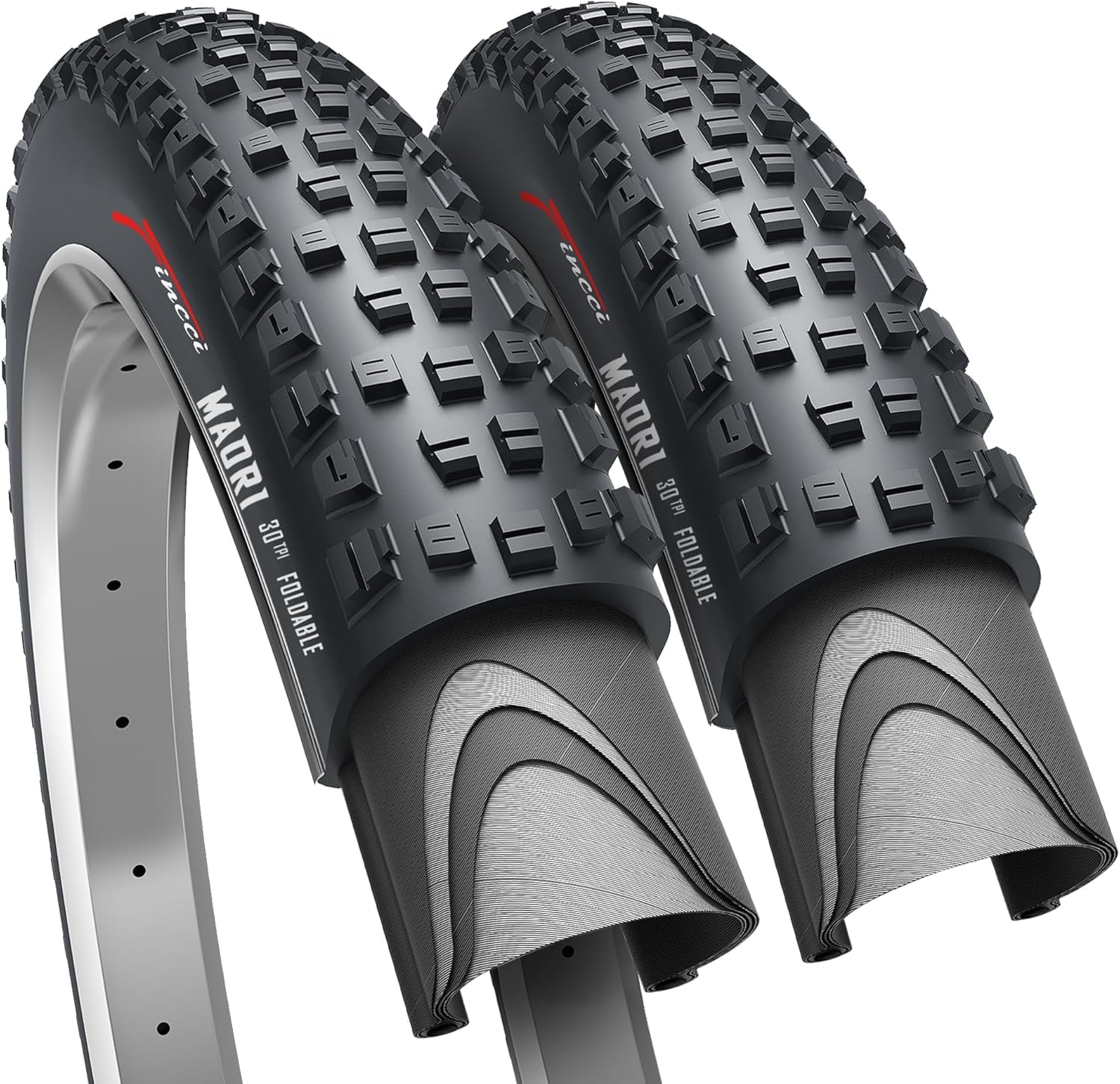 Fincci Bicycle Tyres MTB 27.5 x 2.35 inch - Pair Foldable Kevlar 27.5 MTB Tyres - Tyres 60-584 for XC, Enduro,Electro, Hybrid & Mountain bikes, Pack of 2 for Riding on Mud, Off road, Cross-Country