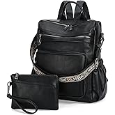 VX VONXURY Backpack Purse for Women, PU Leather Fashion Convertible Backpack Shoulder Bag Ladies Rucksack In 2 Ways To Carry