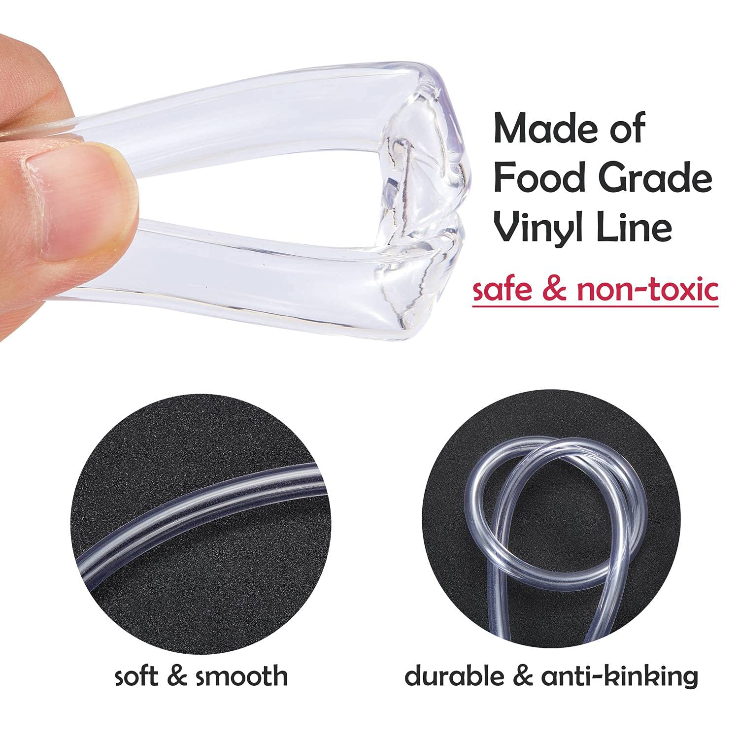 Draft Beer Line with Connectors,Part of Kegerator Kit,5 Feet-Clear Vinyl Tubing Hose 5/16
