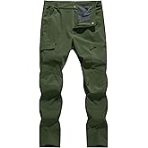 WENRONSTA Men's Snow Ski Hiking Pants Winter Fleece Lined Softshell Outdoor Waterproof Insulated Cargo Work Pants
