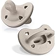 Chicco PhysioForma Luxe Silicone One Piece Pacifier for Babies Aged 6-16m | Fashion Textured Shield | BPA & Latex Free | Reusable Sterilizing Case | Grey, 2pk