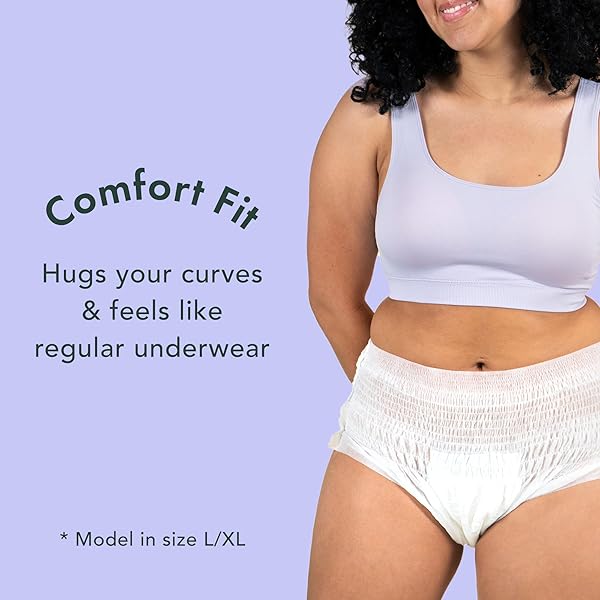 RAEL DISPOSABLE UNDERWEAR FOR WOMEN, ORGANIC COTTON COVER – POSTPARTUM ESSENTIALS, LEAK LOCKER, UNSCENTED, MAXIMUM COVERAGE (SIZE L-XL, 12 COUNT)