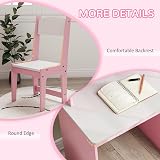 ZONEKIZ Kids Desk and Chair Set Pink with Storage 5-8 Years view 6