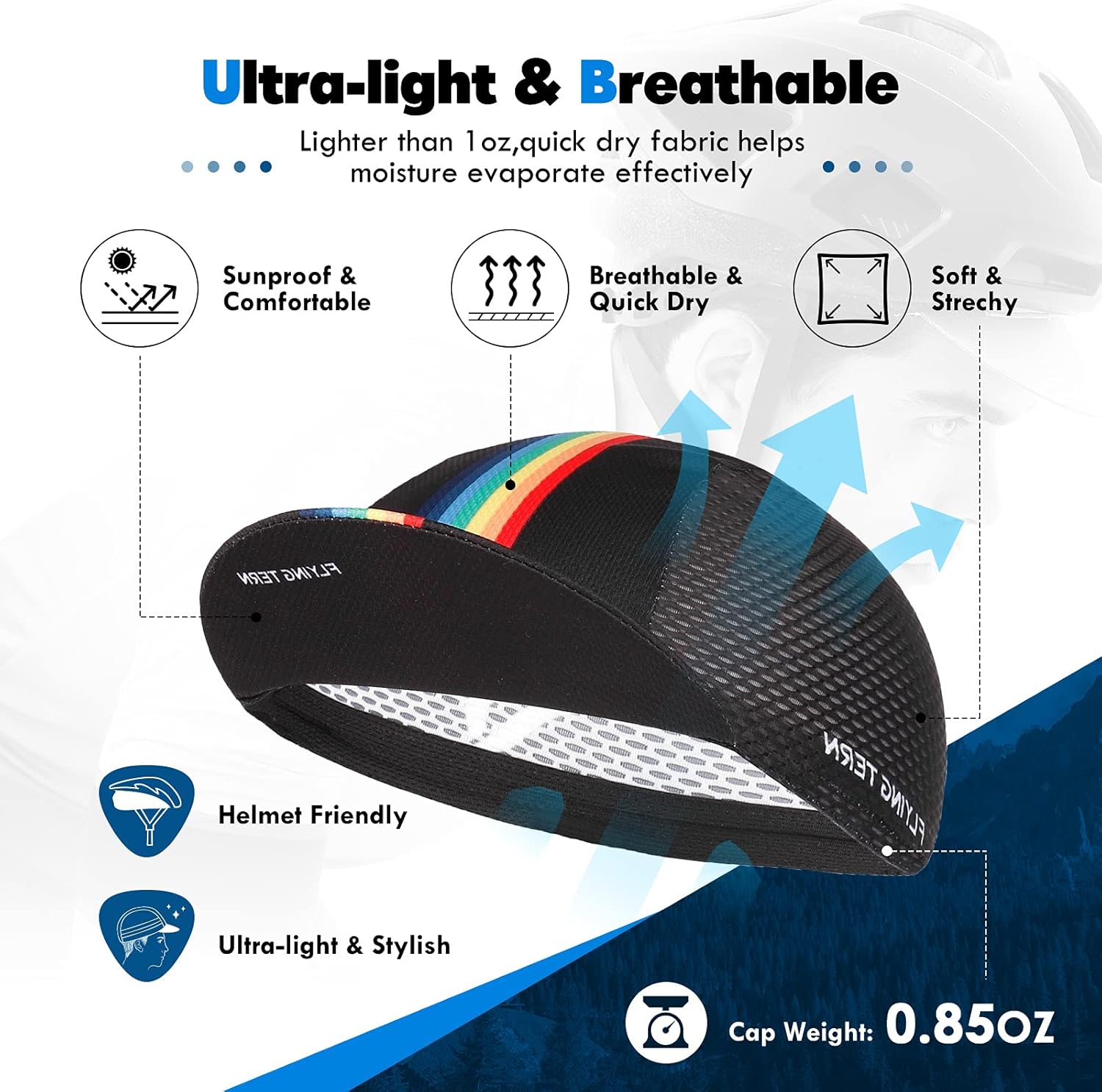 Hikenture Cycling Cap for Men and Women, Bike Hat with Visor Summer Sun Hat (Black) : Sports & Outdoors