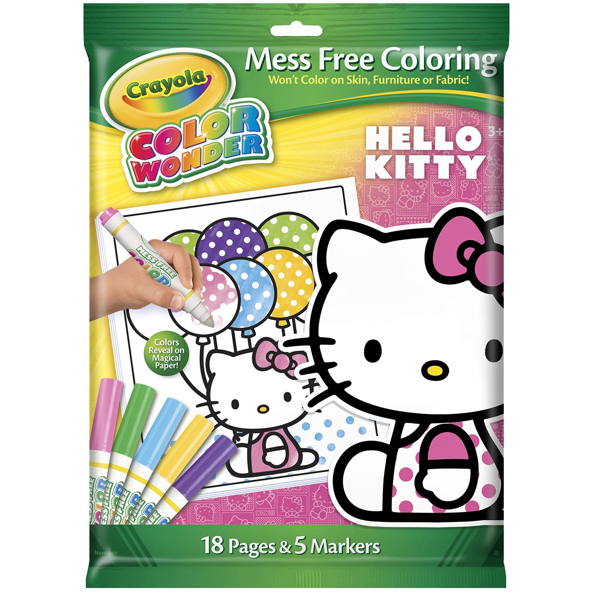 Amazon Crayola Color Wonder Hello Kitty 18 Page Coloring Pad and 5 Count Marker Toys & Games