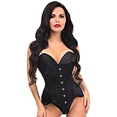 Daisy Corsets Satin Overbust Corset Top for Women. Lingerie, Bustier, and Plus Size. Steel Boned Cincher - Busk and Lacing