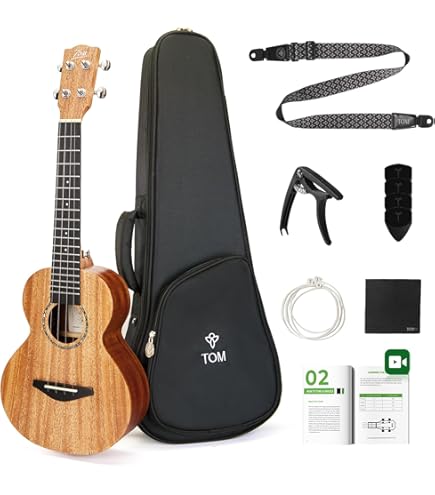 Amazon.com: Oscar Schmidt OU6K-A Deluxe Koa Tenor Ukulele Abalone
