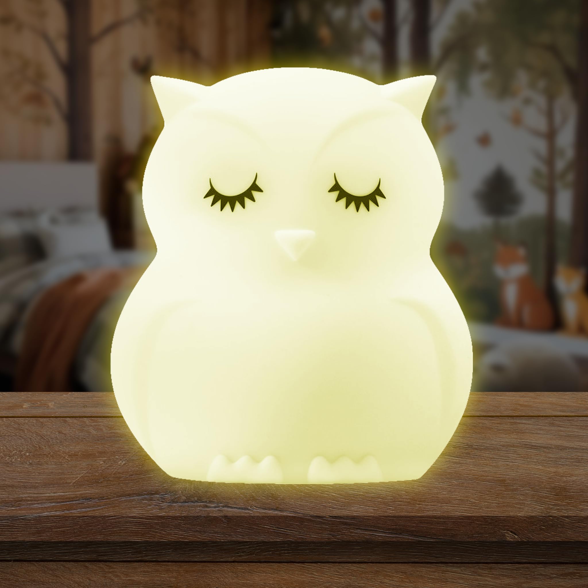 Photo 1 of Lumipets Animal Kids Night Light, Junior Owl, Soft and Safe Silicone Rubber Lamp, Soothing Colors, Portable, Easy Control