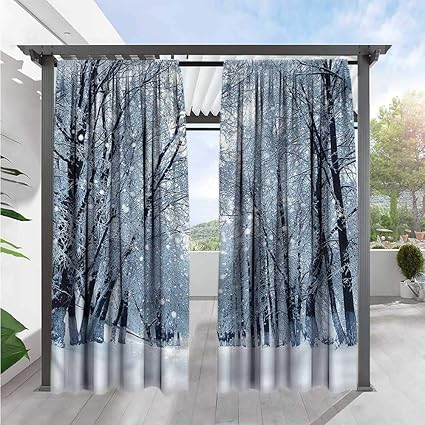 Amazon Com Marilds Winter Outdoor Patio Curtains Snowy Trees In