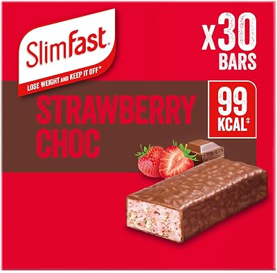 SlimFast Snack Bar Low Calorie Strawberry Chocolate 30x25g Multipack