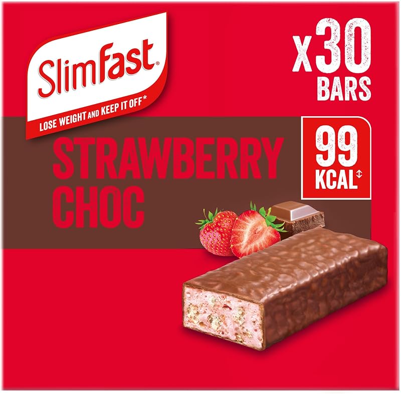 SlimFast Snack Bar Low Calorie Strawberry Chocolate 30x25g Multipack