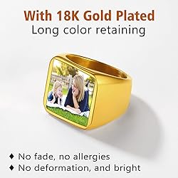FindChic Customized Signet Photo Rings Square