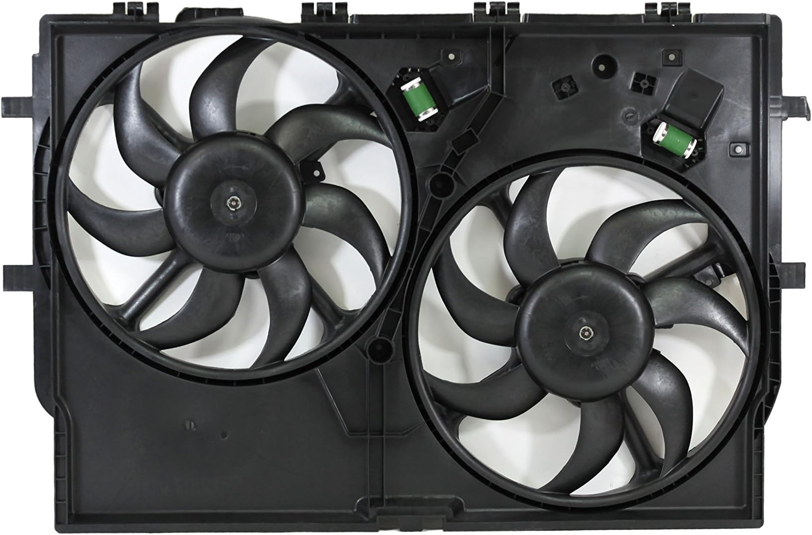 Dual Radiator and Condenser Fan Assembly - Cooling Direct Fit/For 68188996AB 14-18 RAM ProMaster Cargo Van 3.0L L4 (With AC)