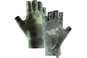 DUFFOBAN Fingerless Fishing Gloves, Men&Women, Sun Protection Gloves, UPF 50+ Sun UV Protection Gloves, Kayaking, Sailing, Rowing, Fly Fishing