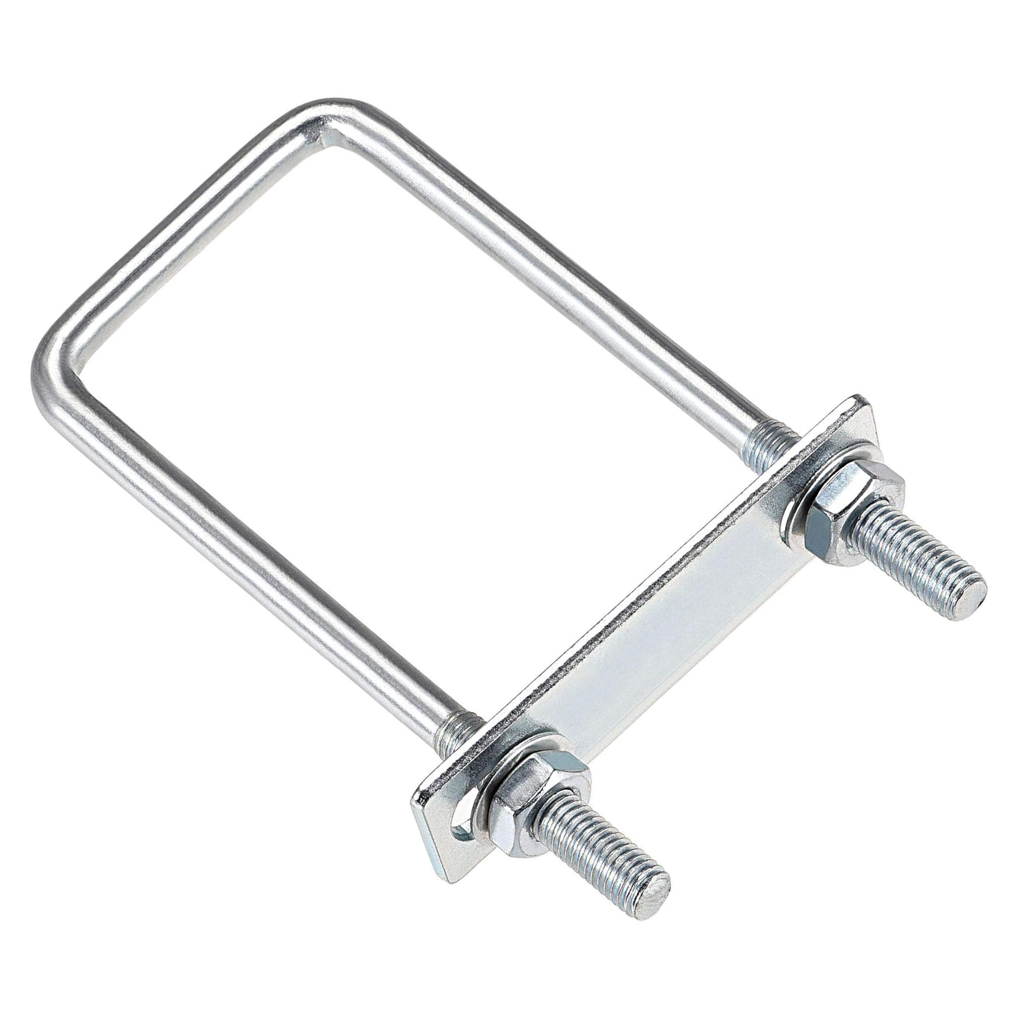 MACHSWON Square U-Bolt,1 Set Carton Steel M8 U Bolts 50mm(2") Inner Width 150mm Length with Nuts and Frame Plate for Automobiles Boat Trailer