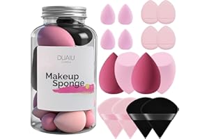 DUAIU 16Pcs Makeup Sponge Set, Latex-Free Beauty Blenders for Foundation, Contouring & Blending - Wet & Dry Use Face Sponges 
