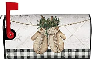 Dujiea Winter Mittens Mailbox Cover Mailbox Wraps, Waterproof Mailbox Covers Magnetic Post Box Cover Standard Size 21"(L) x 18"(W) Garden Yard Outside Farmhouse Home Decor