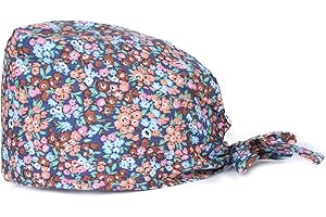 Kousenpu Adjustable Working Cap,Elastic Tie-Back Scrub Cap, Unisex, One Size Multiple Color