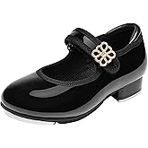 STELLE Girls Tap Shoes Boys Buckle PU Leather Dance Shoes(Toddler/Little Kid/Big Kid)
