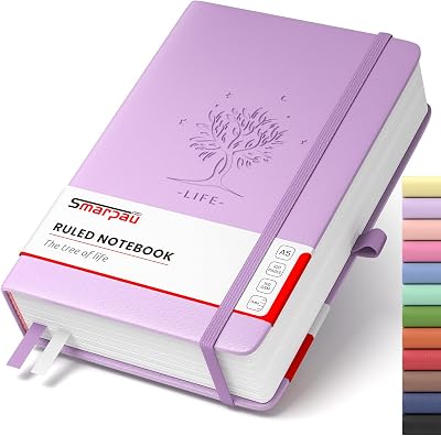 Smarpau A5 Journal Notebook 320 Pages Leather Hardcover Purple 100gsm