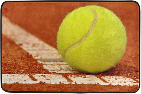 Amazon De Jstel Tennis Fussmatte Fur Drinnen Und Draussen Waschbar Fur Garten Buro Kuche Esszimmer Wohnzimmer Flur Badezimmer Haustier Eingang Teppich Mit Rutschfester Unterseite