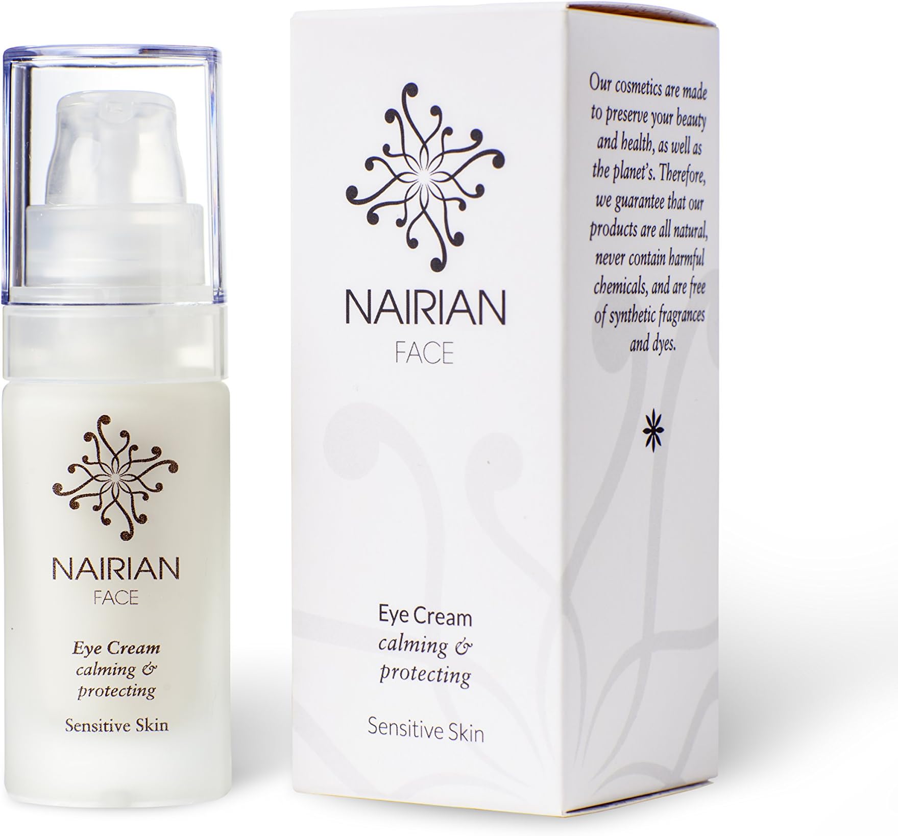Nairian Eye Cream for Sensitive Skin, Calming & Protecting Skin Care (15 ml Bottle); Brightening Eye Cream w/All-Natural Ingredients