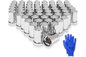 HQALTY 60Pcs 33mm Lug Nut Covers Bullet Flanged ABS Chrome Plastic Push-on Nut Cover Caps for Semi Trucks