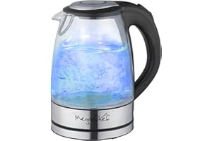 Megachef Stainless Steel Light Up Tea Kettle, 1.7L, Clear Glass
