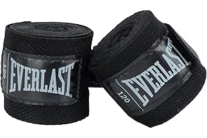 Everlast 120” Handwraps – Breathable Polyester-Cotton, Hook & Loop Closure, Wrist & Knuckle Protection, Wear Under Boxing or 