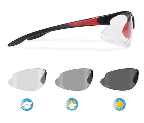 BERTONI Selbsttönend Radbrille Sonnenbrille Scheibentönung Antibeschlag – Ski - Radfahren - Laufen - Golf by Italy – F301C