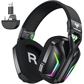 WESEARY Wireless Gaming Headset for Xbox Series X|S, Low Latency-80Hr | 2.4GHz USB &amp; Bluetooth 5.4, 50mm Driver, 3D Surround Sound with Noise Cancelling Mic, Work with PC, Ps5, Dynamic Light