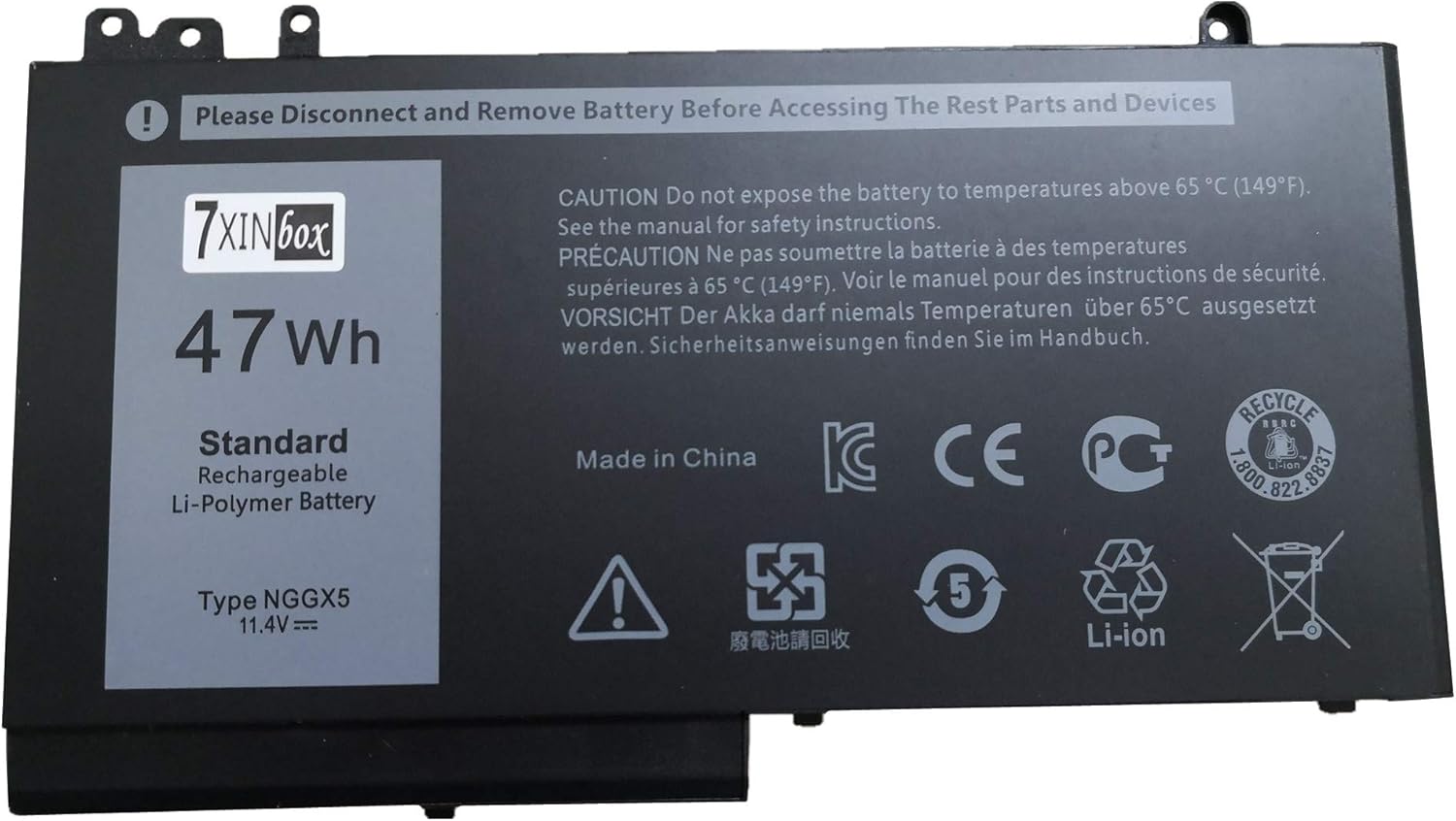 7xinbox 11 4v 47wh Nggx5 Li Ion Laptop Battery For Dell Amazon Co Uk Electronics