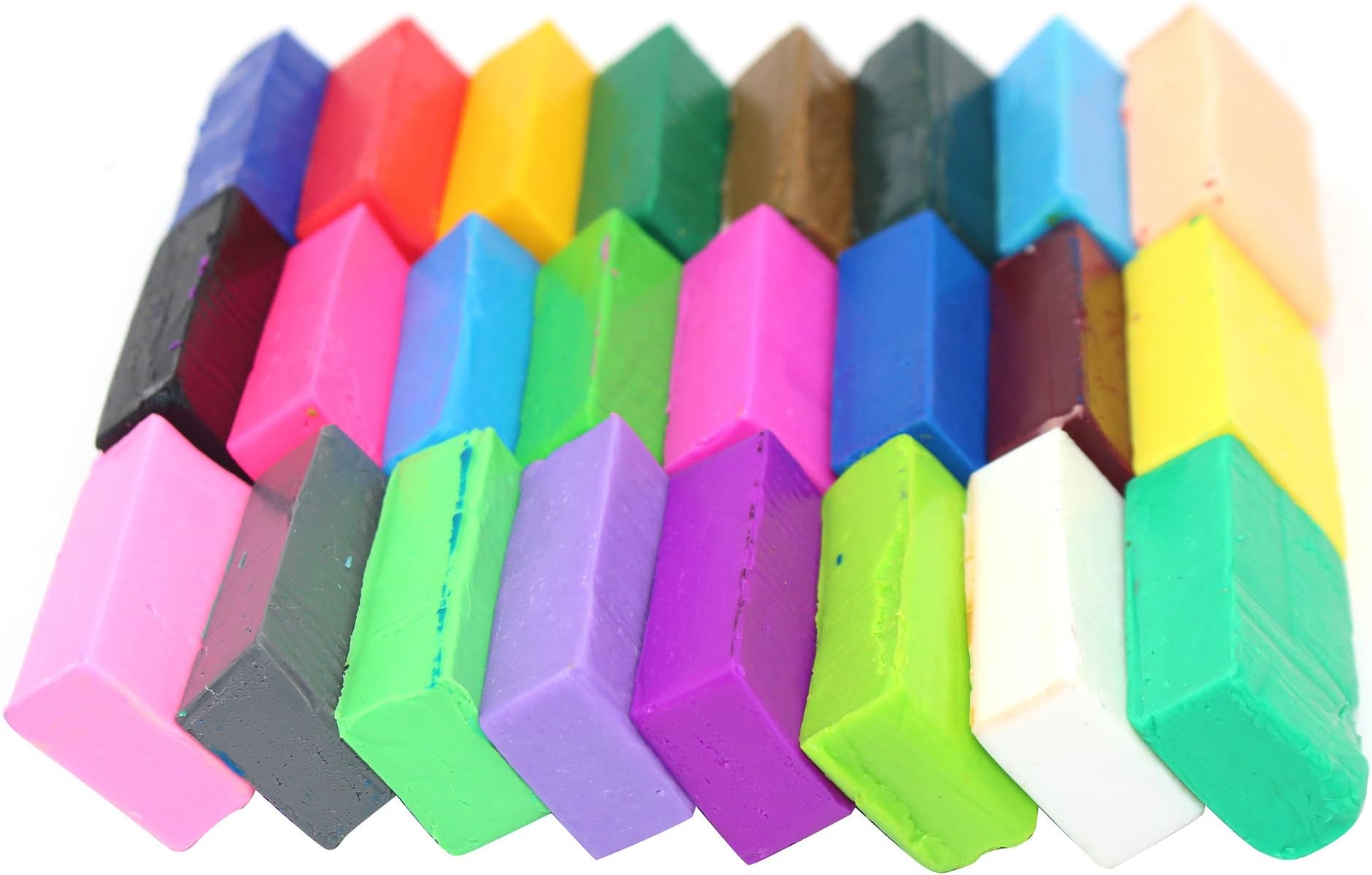 24 Pcs Colored Blocks Polymer Clay Soft Craft Oven Bake Modelling Clay with Accessories DIY Clay for Children,0.7LB