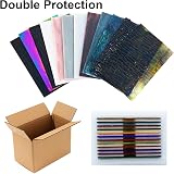 selliner 12 Pcs 4x6 Inch Cathedral Stained Glass Sheets Mixed Black White view 2