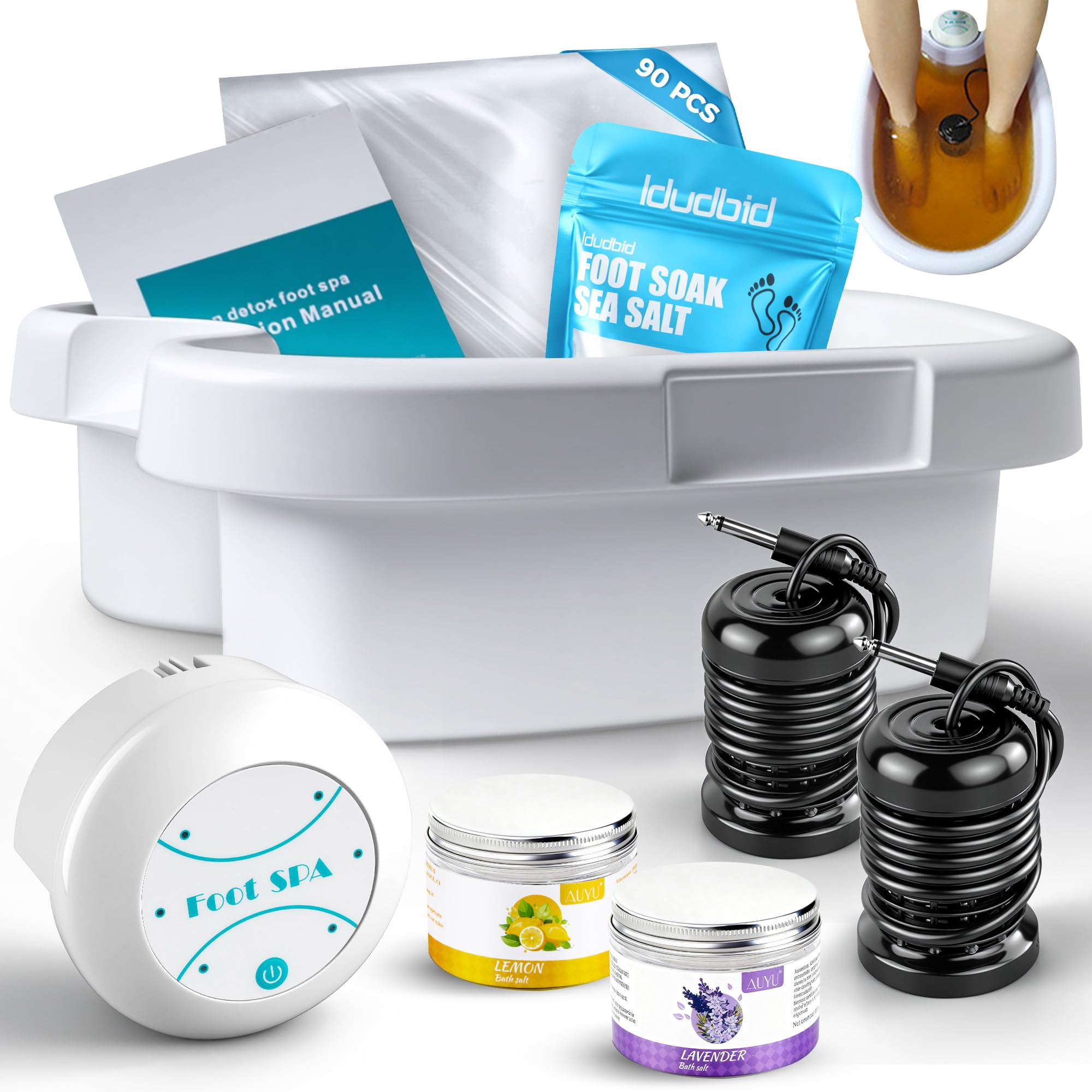 Photo 1 of Idudbid Ionic Foot Bath Detox Machine - Suitable for Home Use, Home Salon-Level Spa Detox Machine, Healthy Detoxification, with Foot Bath, Array * 2, Liner