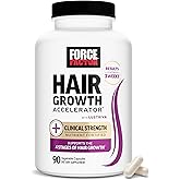 Force Factor Hair Growth Accelerator Multivitamin for Women & Men, with Lustriva, Biotin, Horsetail & Vitamins A, B12, C, D & E for Thicker Hair, Healthier Skin & Nails, 90 Capsules