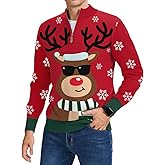 iWoo Men's Quarter Zip Sweaters Slim Fit Long Sleeve Knitted Pullover Mock Neck Business Casual Dress Sweater