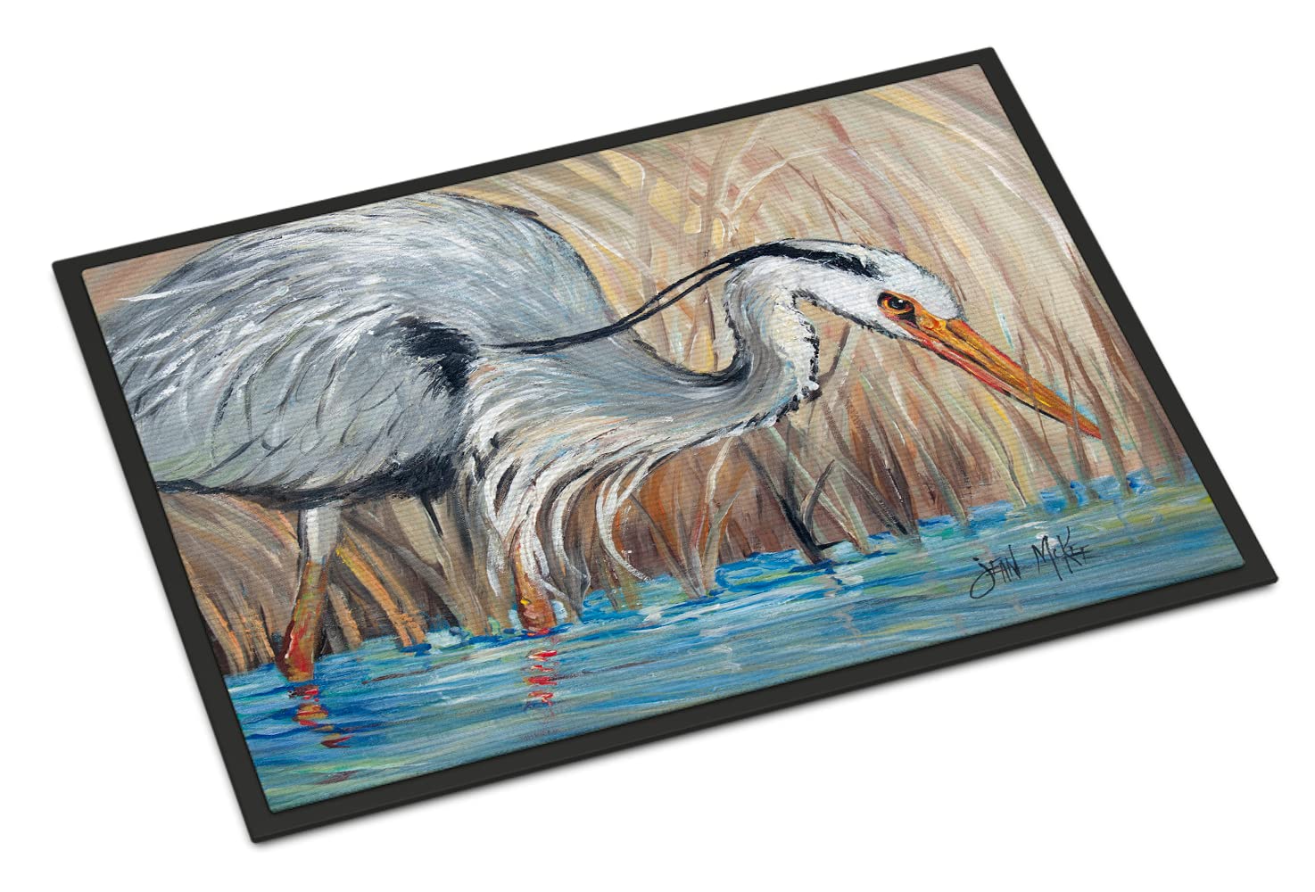 Caroline's Treasures Blue Heron in the Reeds Indoor or Outdoor Mat, 18 inches x 27 inches, Multicolor