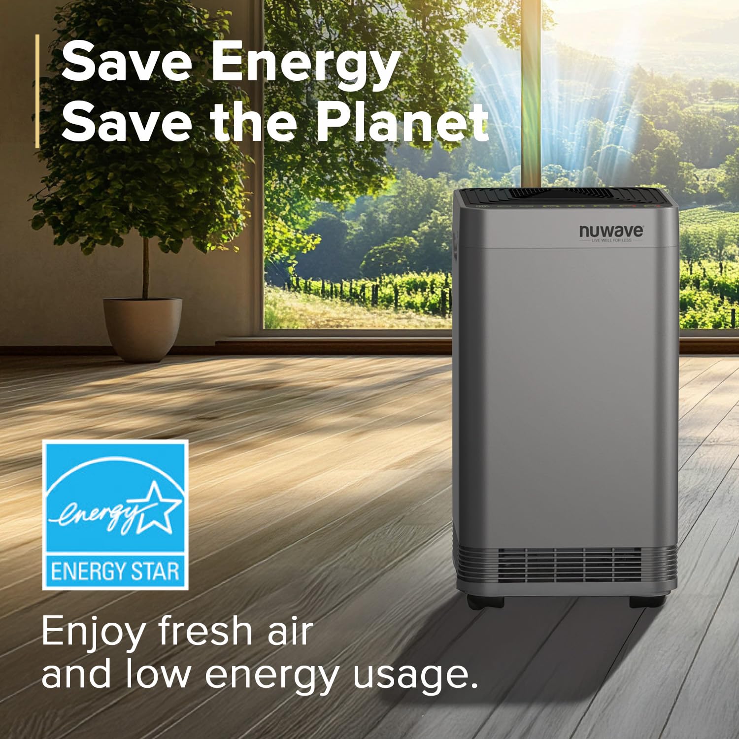 Nuwave Forever Plus Air Purifier for Home with Washable Filter, Massive Areas up to 3,210 Sq Ft, Never Replace Air Filter System, Zero Waste, Zero Filter Replacements, Smart WiFi, 18dB Ultra-Quiet