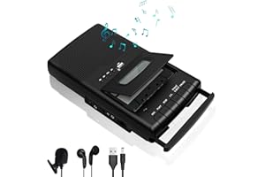 DIGITPRO USB Cassette Player Tape Recorders, Convert Cassette to Digital & Save to USB Drive, Portable Tape Audio Recorder with Retractable Handle, Independent Microphone, Built-in Speaker