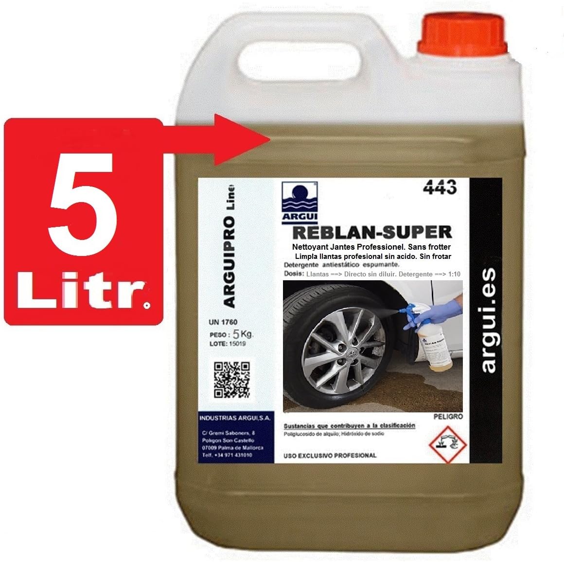 Reblan Super. Professional Aluminium Wheel Cleaner 5 Litre. No Scrubbing