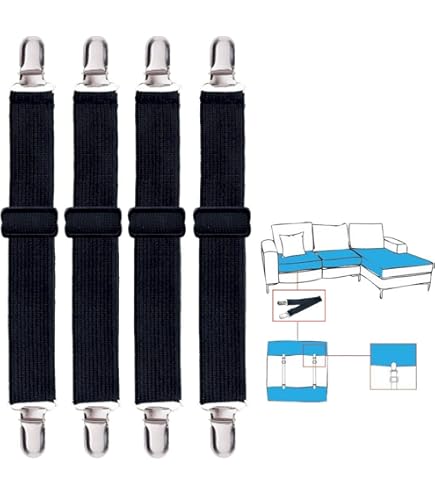 4 Pack Adjustable Bed Sheet Holder Straps - Elastic Sheet Fasteners With Metal Clips To Keep Fitted Sheets Tight - View #9